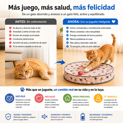 Juguete Interactivo para Gatos con Pelota Giratoria