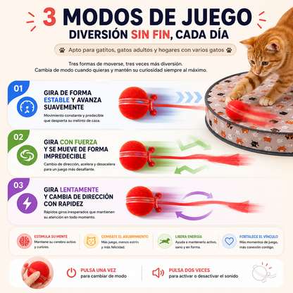 Juguete Interactivo para Gatos con Pelota Giratoria