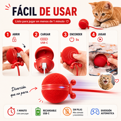 Juguete Interactivo para Gatos con Pelota Giratoria