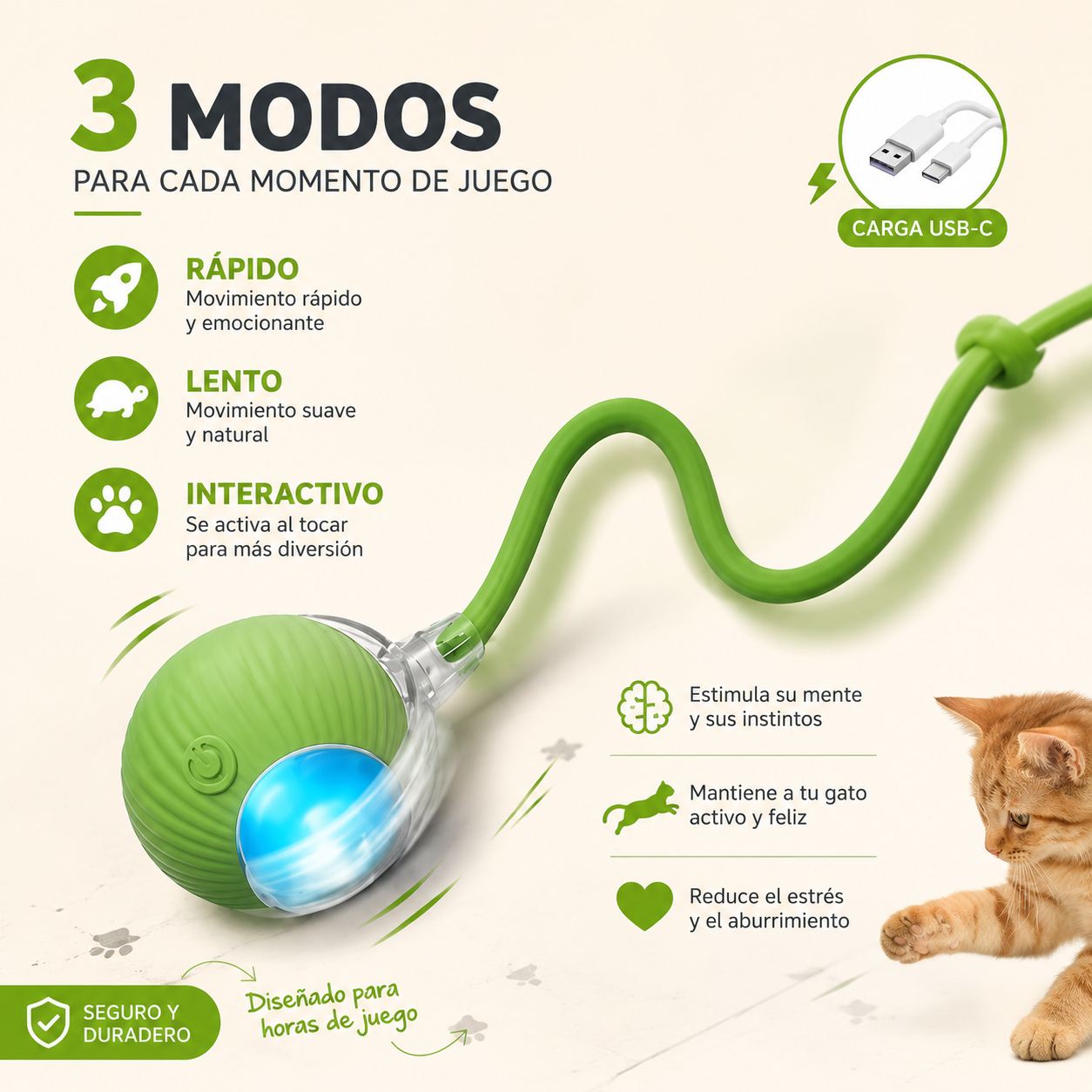 Juguete Interactivo para Gatos con Pelota Giratoria